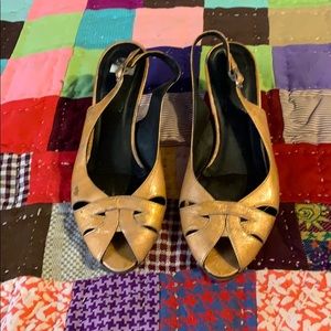 Metallic kitten heels